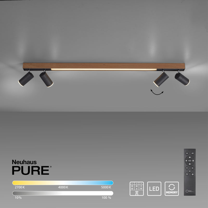 Plafoniera Paul Neuhaus PURE-LINES 5xLED Lemn Natural