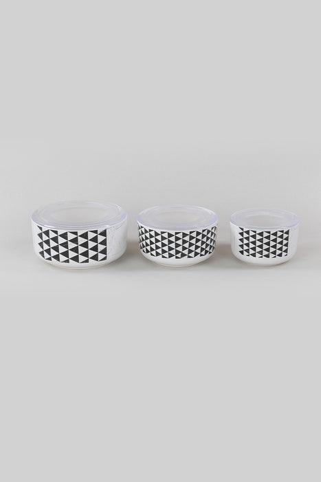 Set Caserole Ceramice cu Capac (6 Piese) Asi Home Trigon Storage Box 12/14/16 cm 3 Pieces Ceramica 12X14X16 cm