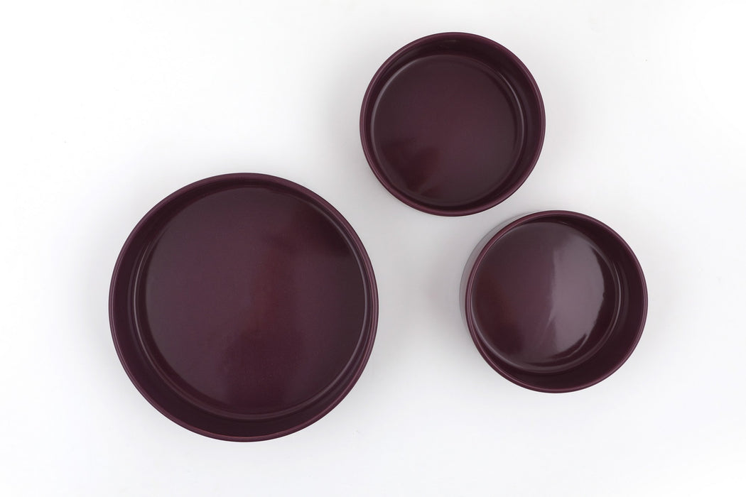 Set Boluri Ceramice (3 Bucati) Asi Home ST038 Purple Ceramica 14X14X5.5 cm