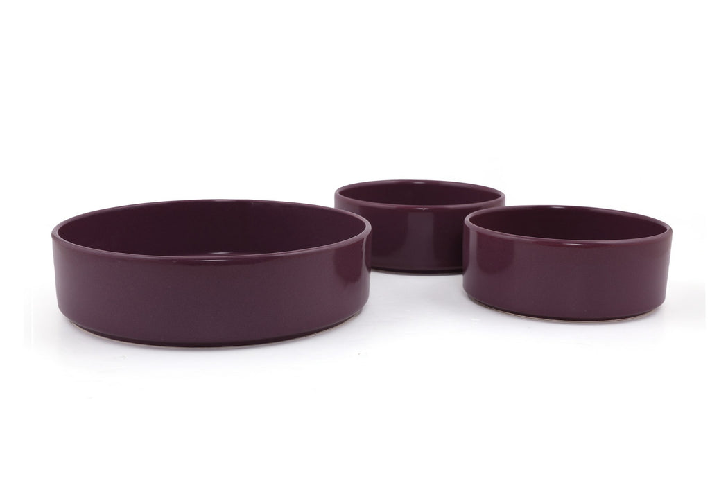 Set Boluri Ceramice (3 Bucati) Asi Home ST038 Purple Ceramica 14X14X5.5 cm