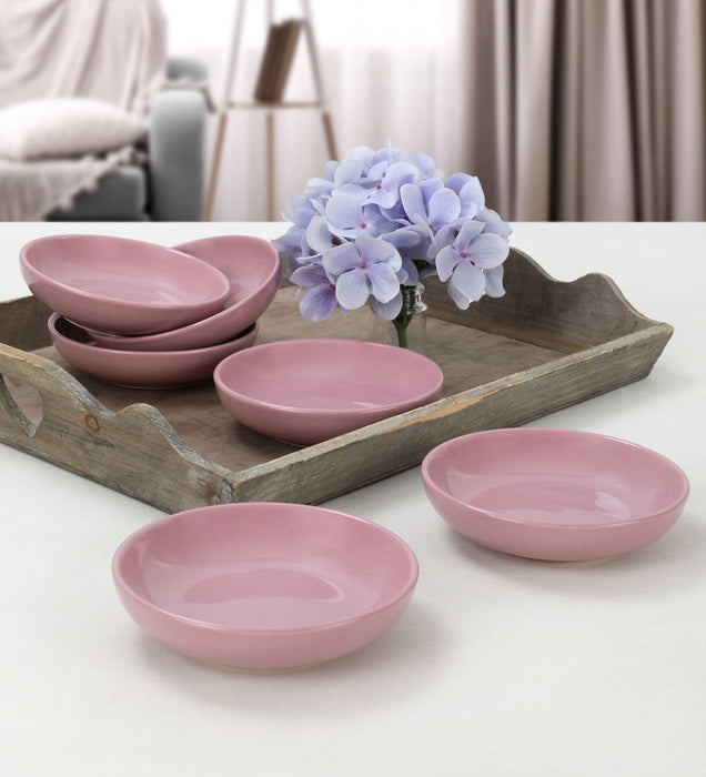 Set Boluri Ceramice pentru Sos (6 Bucati) Asi Home ST489 Purple Pink Ceramica 13X13X3.3 cm