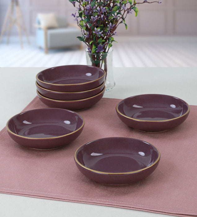 Set Boluri Ceramice pentru Sos (6 Bucati) Asi Home ST489 Purple Ceramica 13X13X3.3 cm