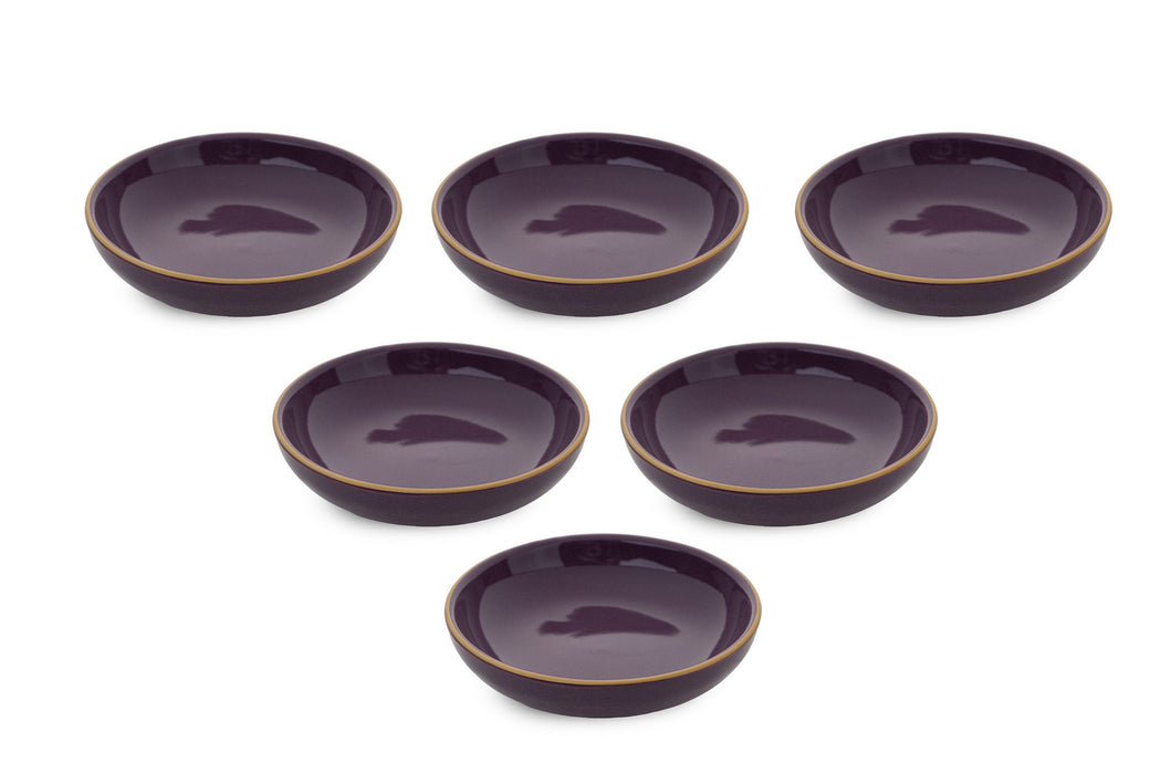 Set Boluri Ceramice pentru Sos (6 Bucati) Asi Home ST489 Purple Ceramica 13X13X3.3 cm