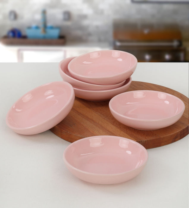 Set Boluri Ceramice pentru Sos (6 Bucati) Asi Home ST489 Pink Ceramica 13X13X3.3 cm