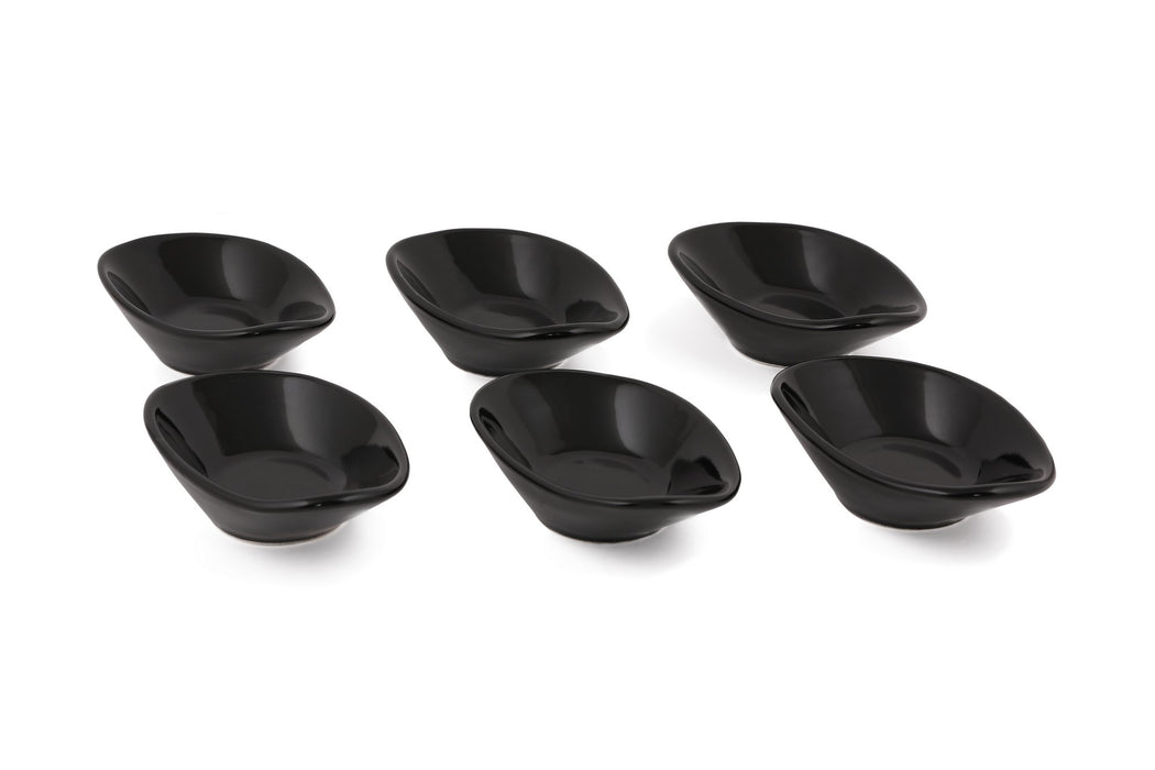 Set Boluri Ceramice pentru Sos (6 Bucati) Asi Home ST511 Black Ceramica 7.9X12X3 cm
