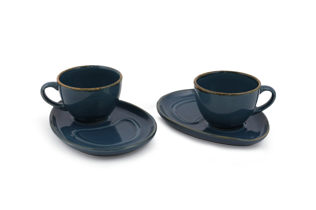 Set Cești de Cafea (4 Piese) Asi Home Albastrites Ceramica 9.2X9.2X6.9 cm