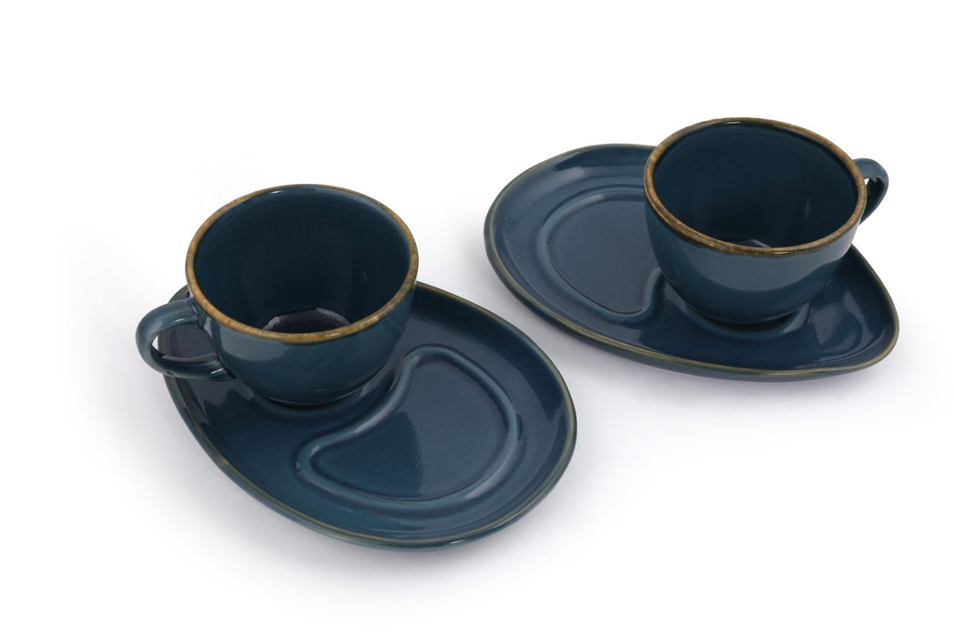 Set Cești de Cafea (4 Piese) Asi Home Albastrites Ceramica 9.2X9.2X6.9 cm