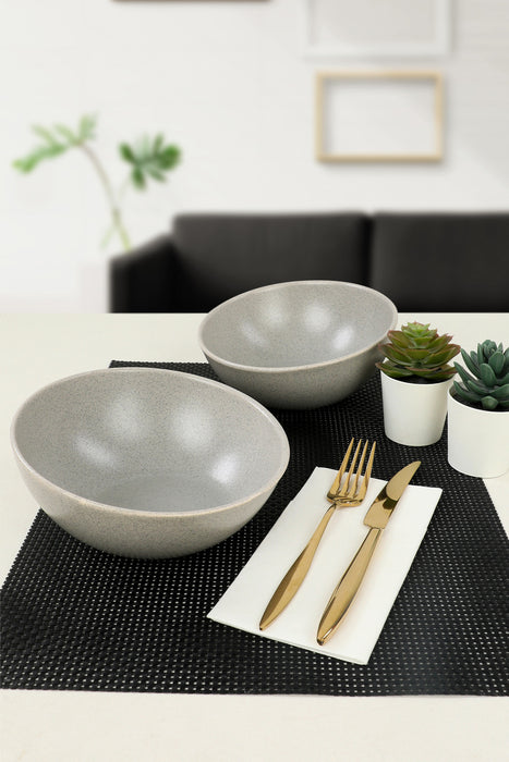 Set Boluri Ceramice (2 Bucati) Asi Home Matte Grey Ceramica 18X18 cm