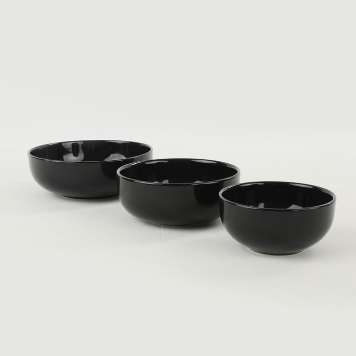Set Boluri Ceramice (3 Bucati) Asi Home ST0390 Black Ceramica 18X18X cm