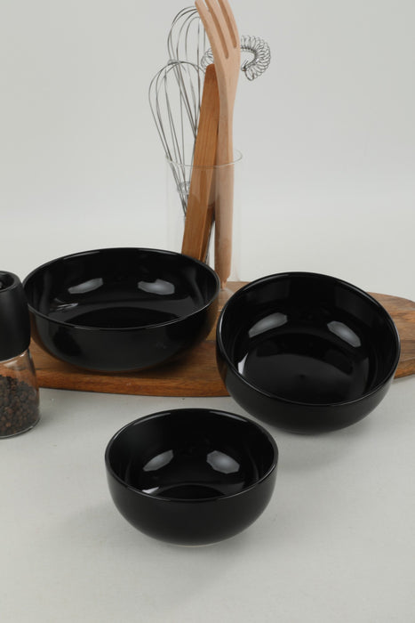 Set Boluri Ceramice (3 Bucati) Asi Home ST0390 Black Ceramica 18X18X cm