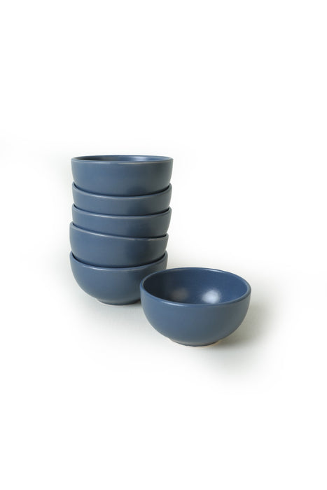 Set Boluri Ceramice (6 Bucati) Asi Home ST1011 Matte Blue Ceramica 8X8 cm