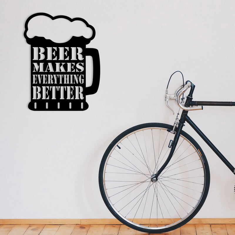 Accesoriu Iluminat Asi Home Beer Metal Decor, Negru, 35x45 cm