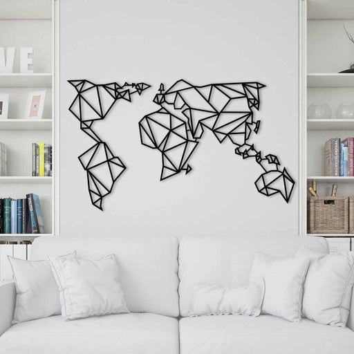 Accesoriu Iluminat Asi Home World Map Metal, Negru, 140x80 cm