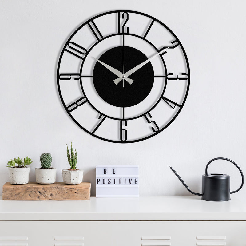 Ceas de Perete Asi Home Enzoclock - S011, Negru, 48x48 cm