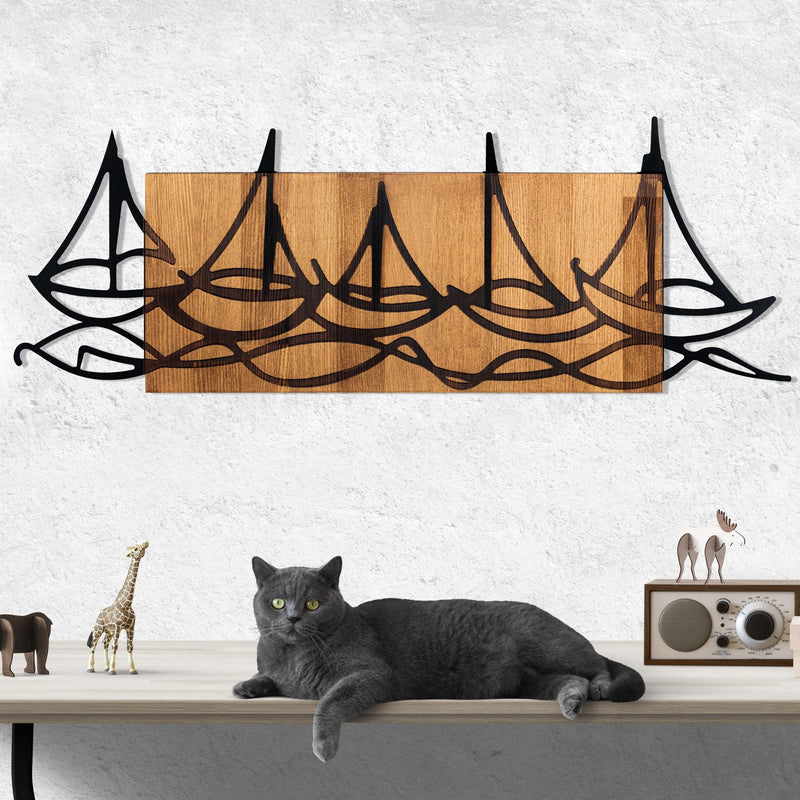 Accesoriu Iluminat Asi Home Ships In The Sea, Negru, 86x31 cm