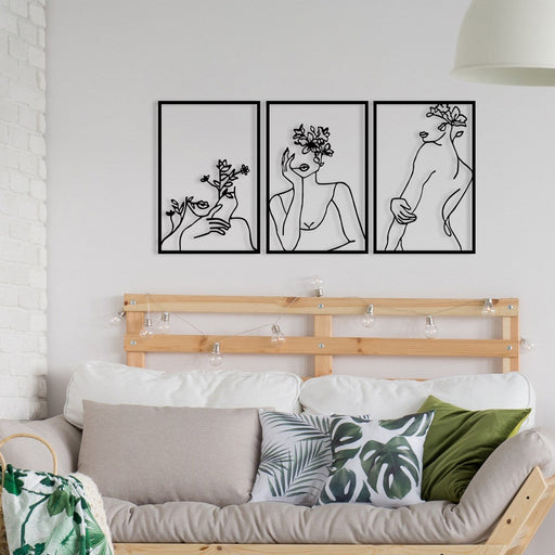 Accesoriu Iluminat Asi Home Flower Face Woman, Negru, 94x45 cm
