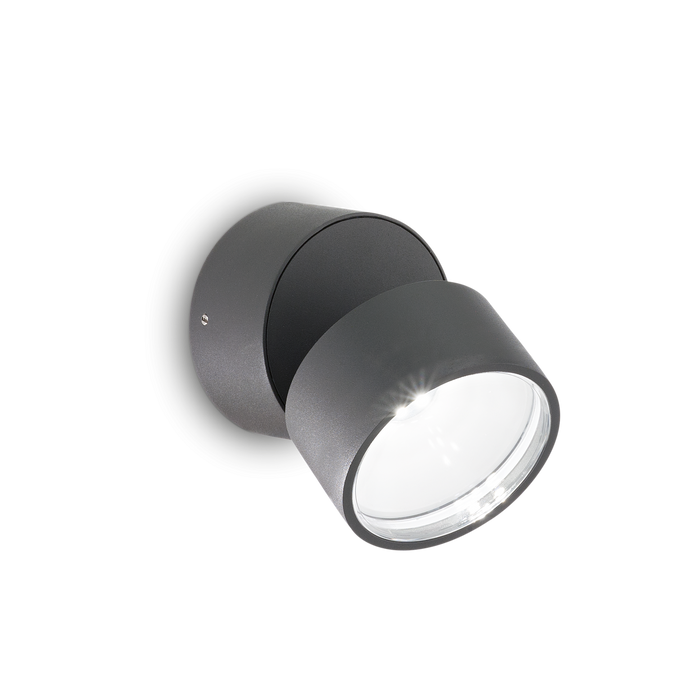 Aplica OMEGA ROUND Ideal Lux, 7W, D 90 x P 85 mm, Round, 3000K, Antracit