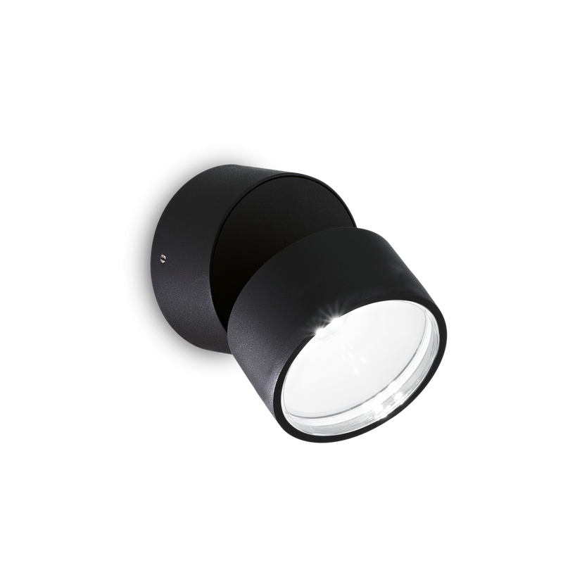 Aplica OMEGA ROUND Ideal Lux, 7W, D 90 x P 85 mm, Negru, 3000K