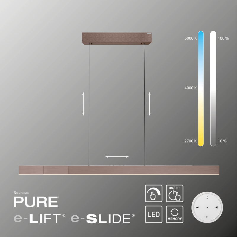 Lustra Paul Neuhaus PURE MOTO-RISE 3xLED Bronz Metalic