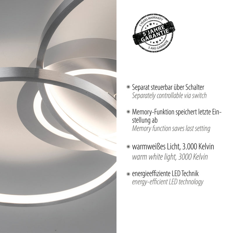 Plafoniera Paul Neuhaus ASMINA 3xLED Aluminiu