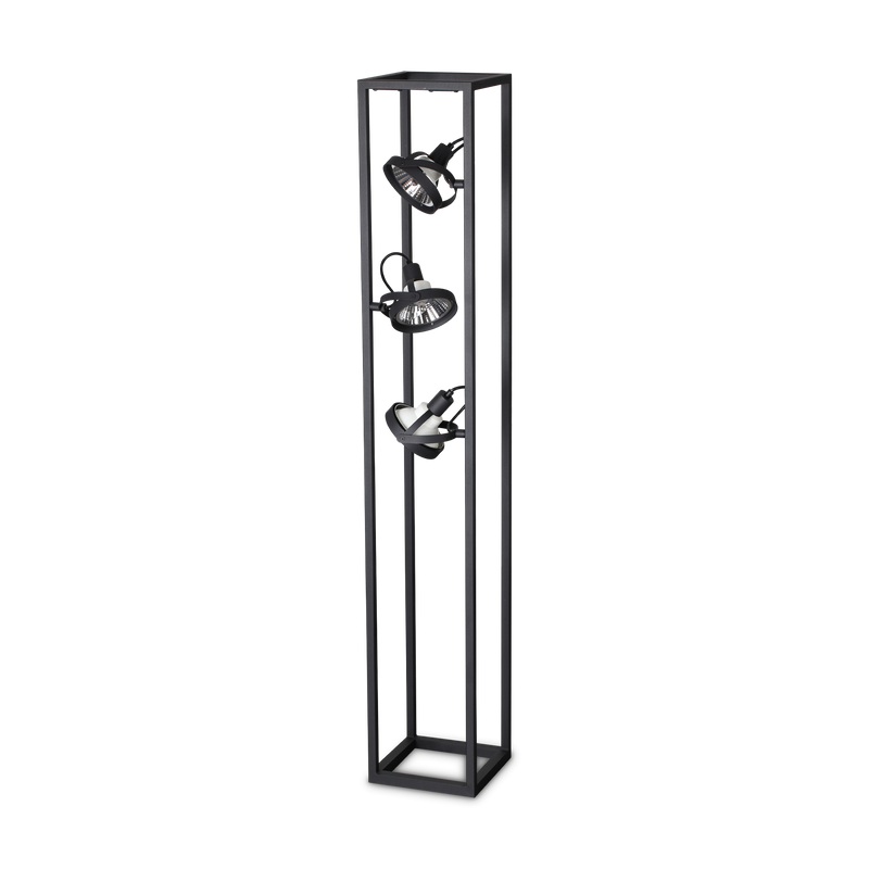Lampadar AUDIO Ideal Lux, GU10 max 3 x 50W, L 210 x H 1300 x P 210 mm, Negru