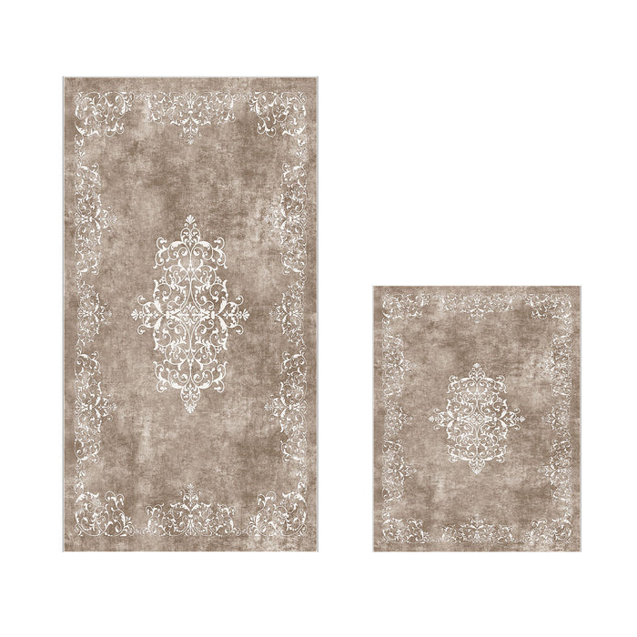 Set Covorase de baie (2 Bucati) Asi Home 510616 - Beige Poliester 50|60X60|100X cm