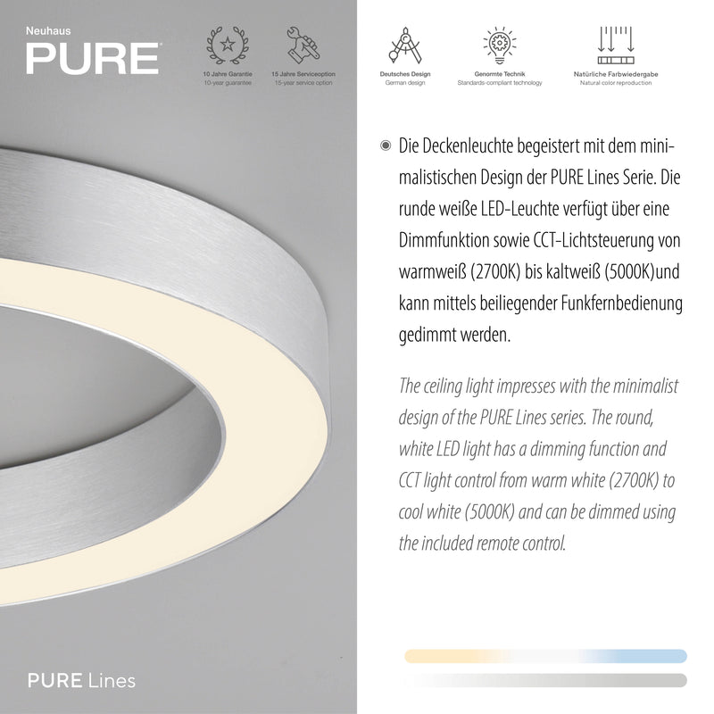 Plafoniera Paul Neuhaus PURE LINES ROUND LED Otel