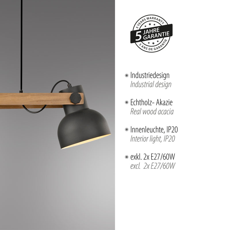 Lustra Paul Neuhaus CUP 2.0 2xE27 Negru