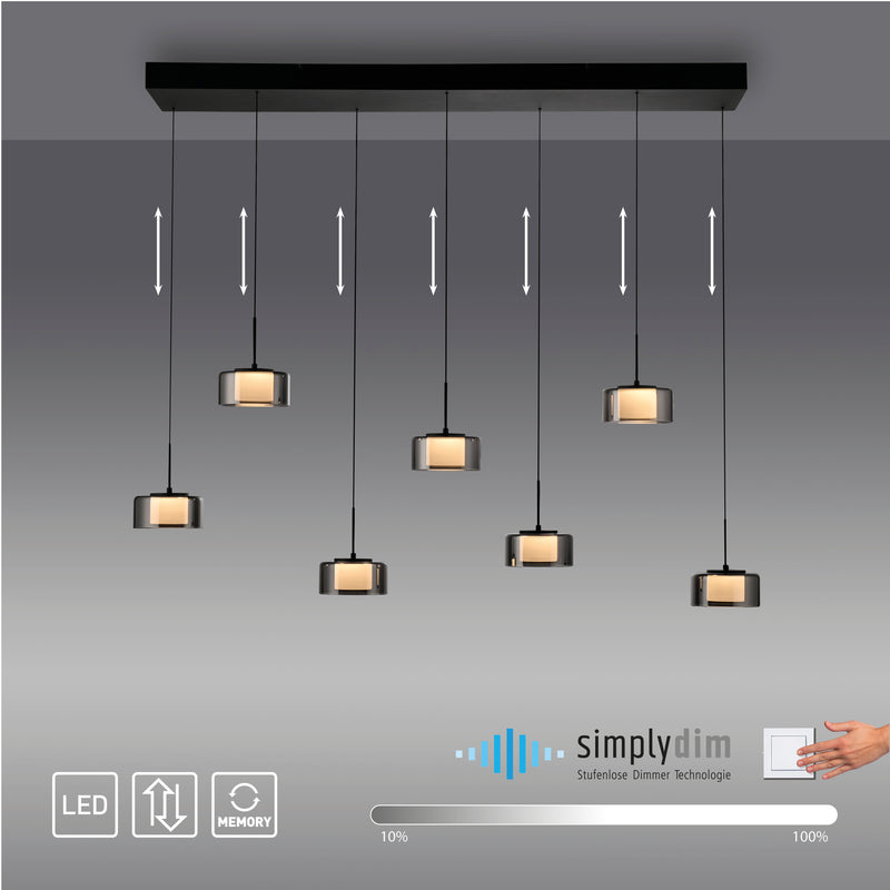 Lustra Paul Neuhaus RIKA 7xLED Negru