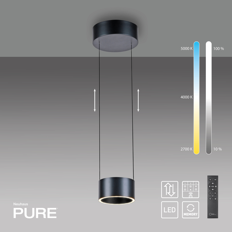 Lustra Paul Neuhaus PURE CLIPSE 2xLED Gri