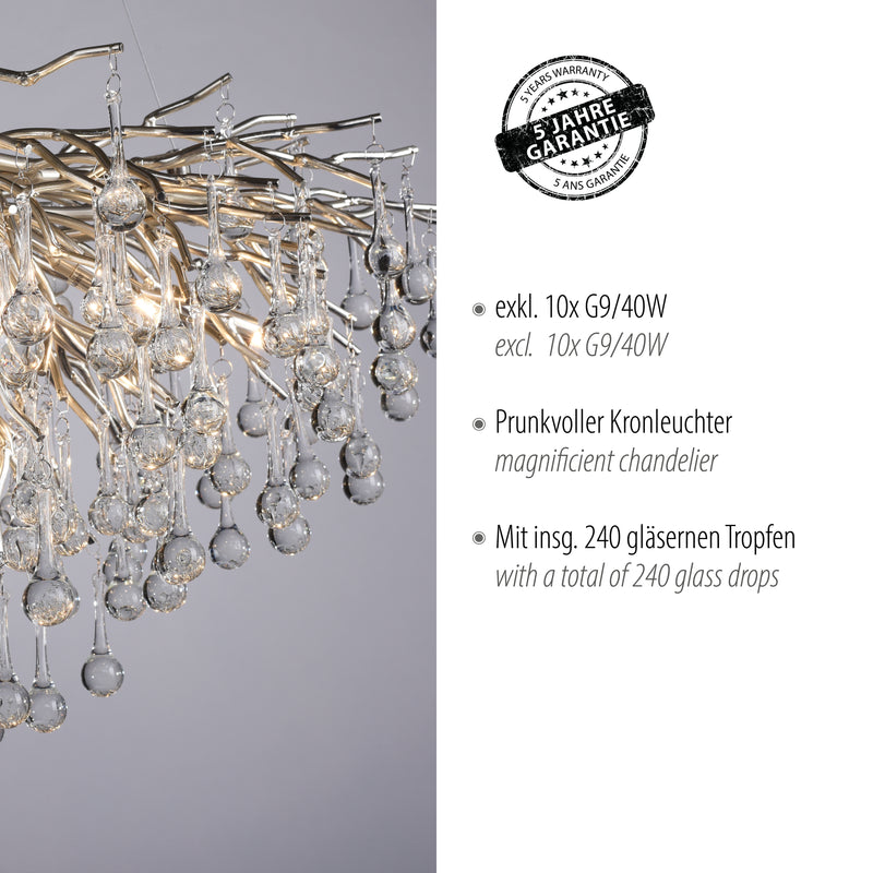 Lustra Paul Neuhaus ICICLE 10xG9 Otel