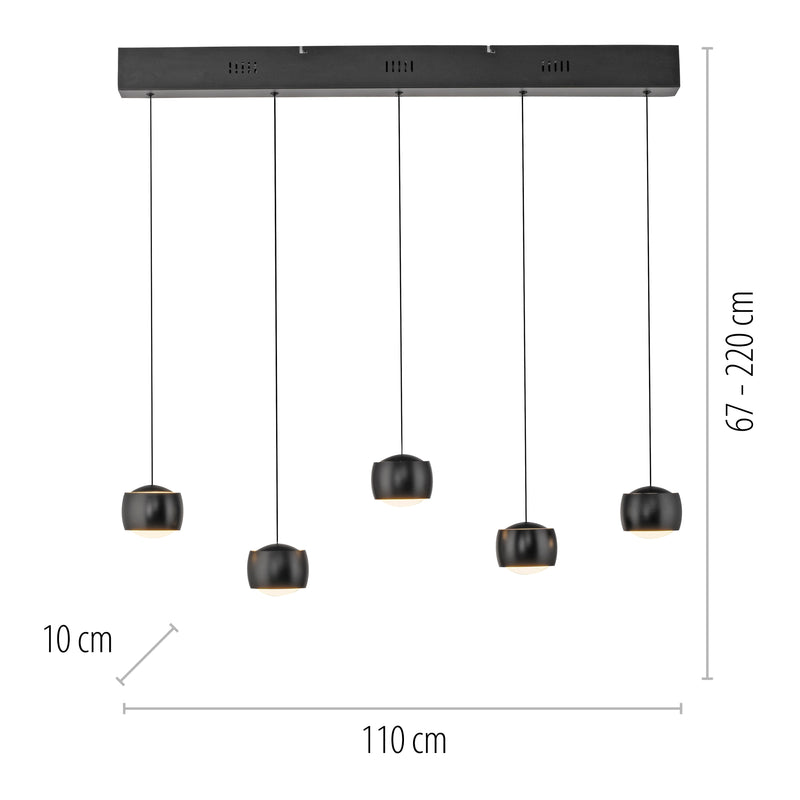 Lustra Paul Neuhaus BALLINI 5xLED Negru