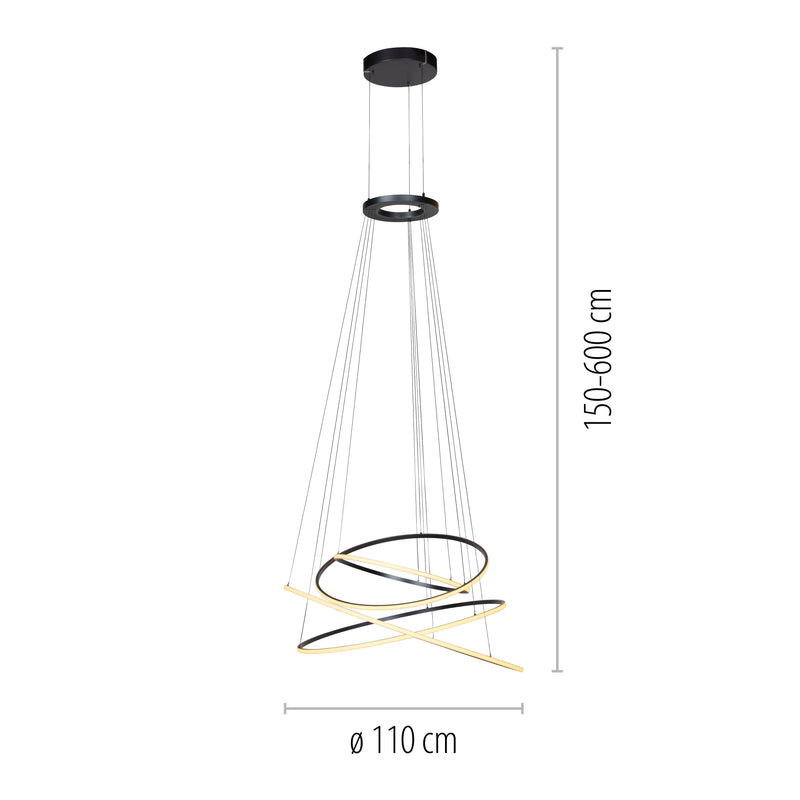 Lustra Paul Neuhaus PURE E-FLYING RINGS LED Gri