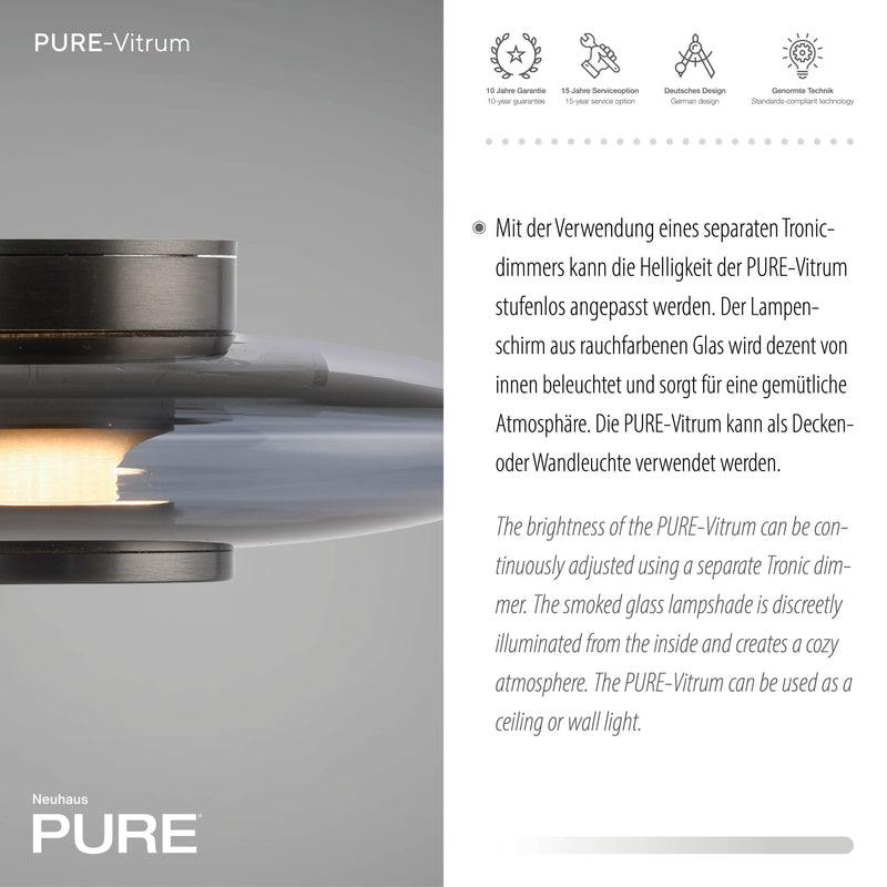 Aplica Paul Neuhaus PURE VITRUM LED Gri