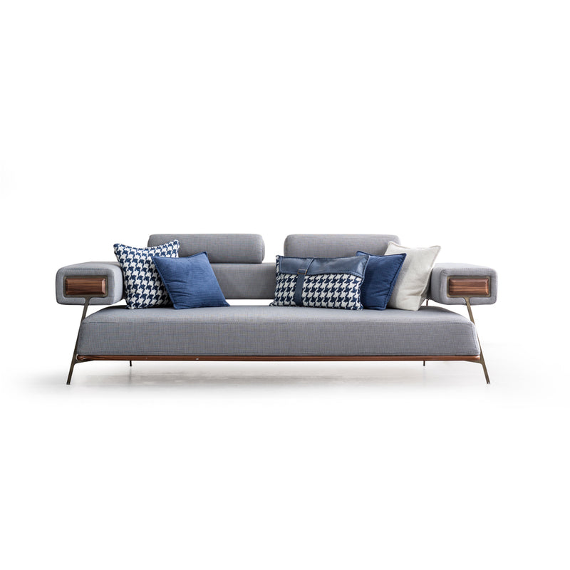 Canapea Arty Inev Asi Home, Textil, Ekose alb/albastru, lungime 257cm, latime 108cm, inaltime 87cm