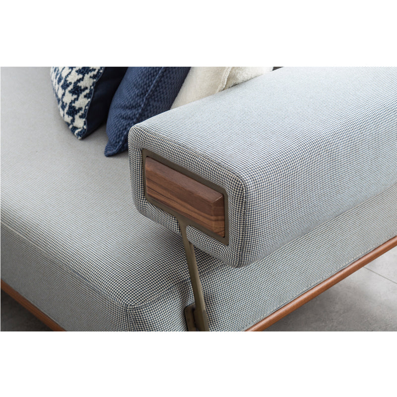 Canapea Arty Inev Asi Home, Textil, Ekose alb/albastru, lungime 257cm, latime 108cm, inaltime 87cm