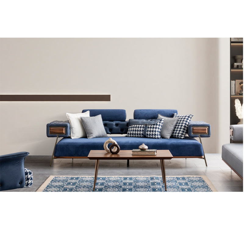 Canapea Arty Inev Asi Home, Albastru, lungime 257cm, latime 108cm, inaltime 87cm