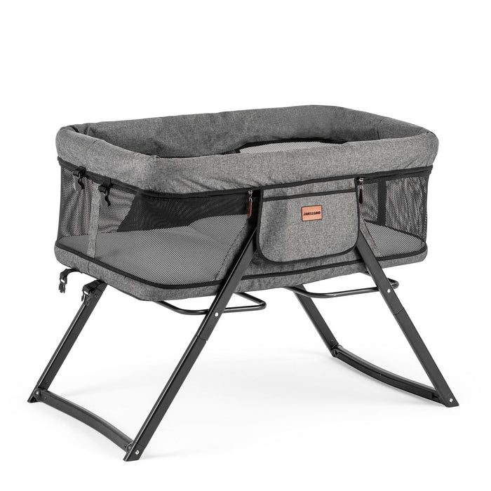 Patut Cosulet Cradle pentru Bebelusi Asi Home Katlanir - Light Grey Aluminiu | Poliester 60X75X90 cm