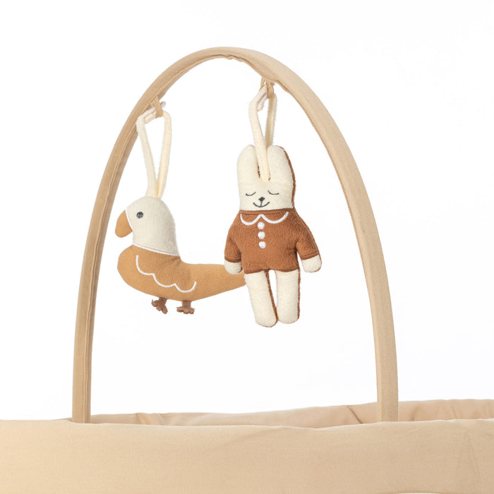 Patut Cosulet Cradle pentru Bebelusi Asi Home Go With Me - Beige Lemn | Bumbac 57X103X64 cm