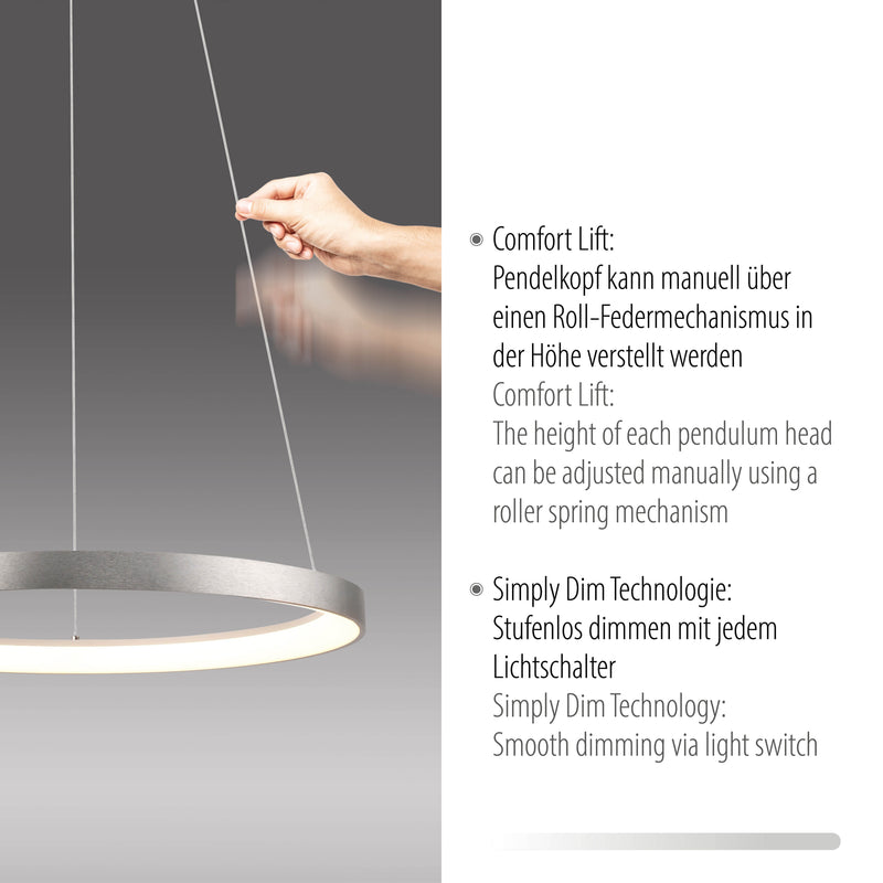Lustra Paul Neuhaus HOOP LED Aluminiu