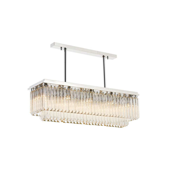 Lustră Queen Bar Suspendată – Inox & Cristal Schott, 100×30 cm