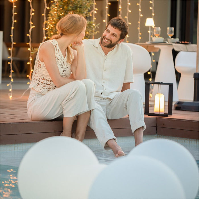 Lampă decorativă solară exterior New Garden Buly 20 🔆 RGB + Alb Cald, Ø20 cm, IP68 🌊 Plutitoare