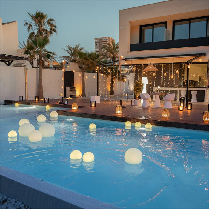 Lampă decorativă solară exterior New Garden Buly 20 🔆 RGB + Alb Cald, Ø20 cm, IP68 🌊 Plutitoare