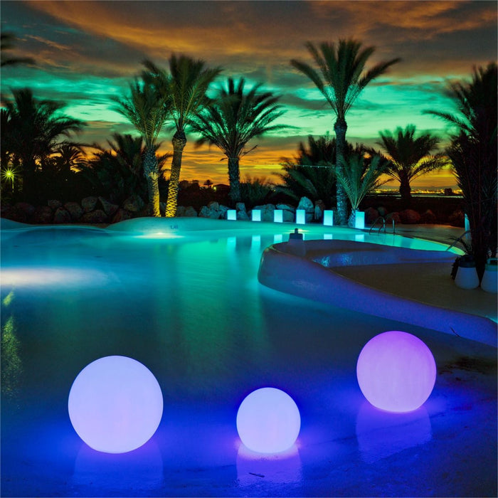Lampă decorativă solară exterior New Garden Buly 20 🔆 RGB + Alb Cald, Ø20 cm, IP68 🌊 Plutitoare