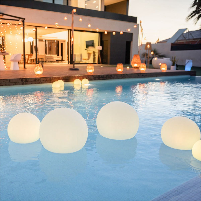 Lampă decorativă solară exterior New Garden Buly 20 🔆 RGB + Alb Cald, Ø20 cm, IP68 🌊 Plutitoare