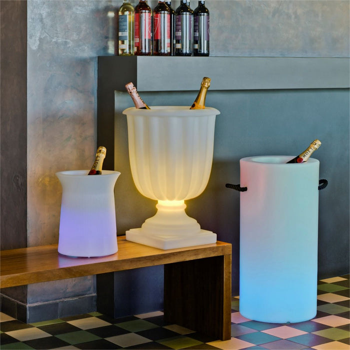 Lampă decorativă & suport sticle New Garden Palma 70 🔆 RGB + Alb Cald, Ø35x70 cm, IP65 – Solar & Baterie, Interior & Exterior