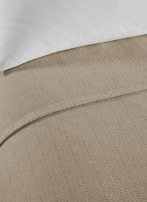 Cuvertura de Pat Dublu, Pique Asi Home Serenity - Beige Bumbac 200X230 cm