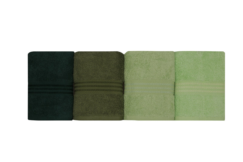 Set prosoape de mâini (4 Bucati) Asi Home Rainbow - Green Bumbac 50X90 cm