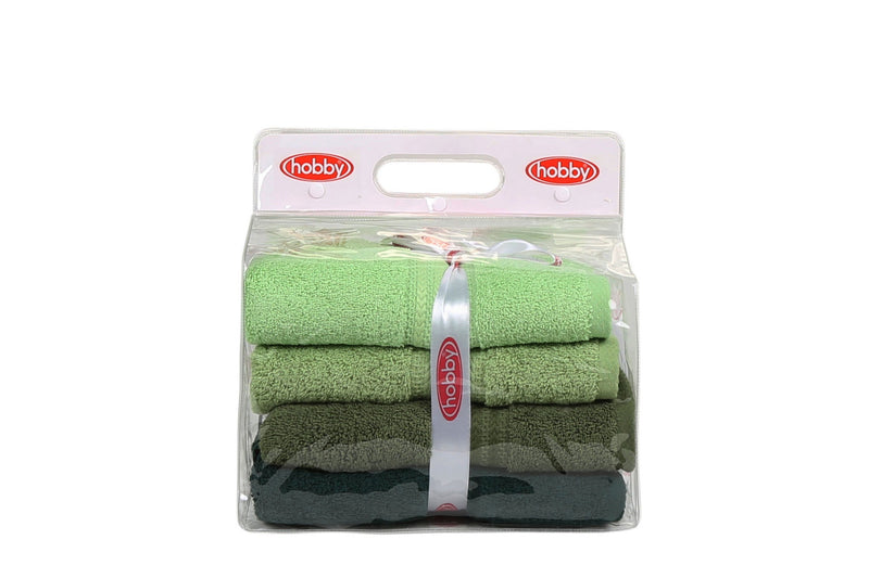 Set prosoape de mâini (4 Bucati) Asi Home Rainbow - Green Bumbac 50X90 cm