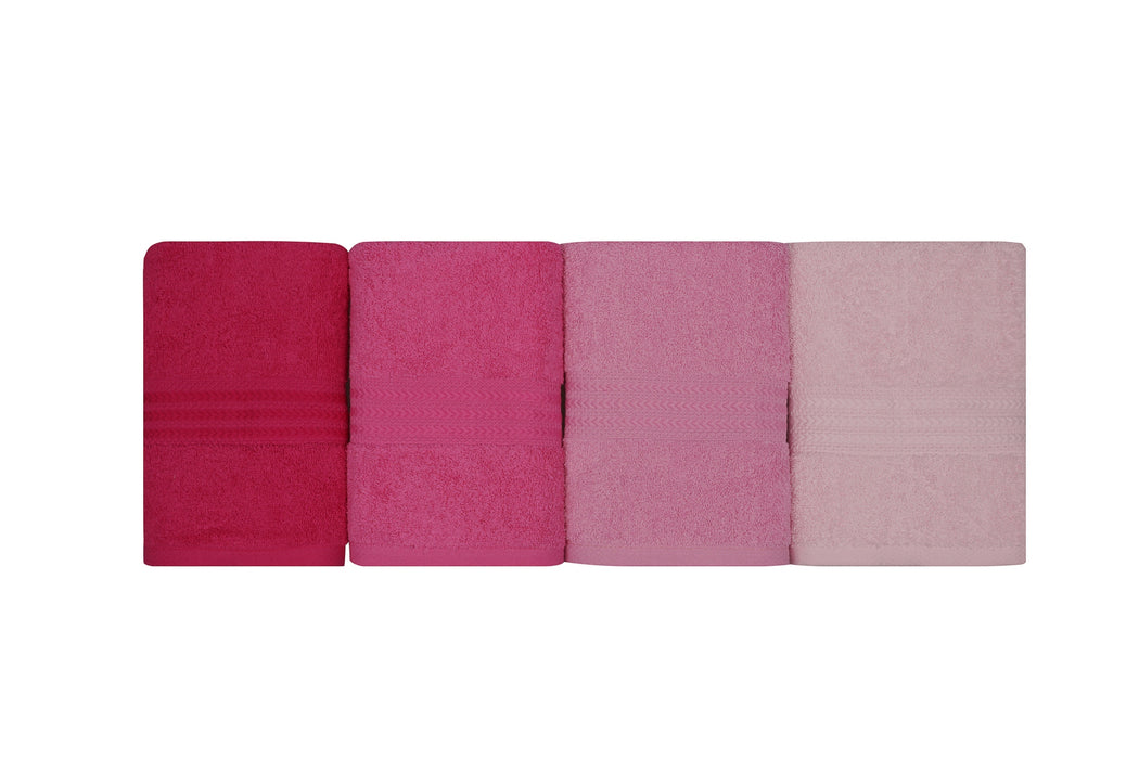 Set prosoape de mâini (4 Bucati) Asi Home Rainbow - Pink Bumbac 50X90 cm